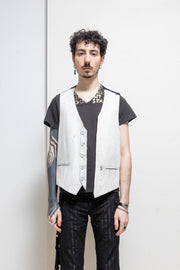 MAISON MARGIELA x H&M - FW12 Painted vest with removable button placket