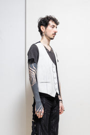 MAISON MARGIELA x H&M - FW12 Painted vest with removable button placket