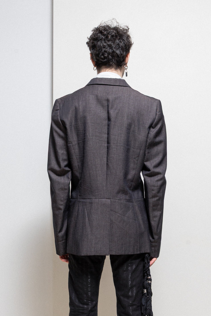 ANN DEMEULEMEESTER - SS12 Wool and linen jacket with pocket details
