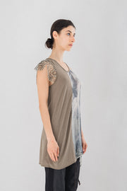 SHARE SPIRIT - Silk top with shoulder frill