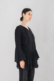 SHARE SPIRIT - Cotton blouse with bell sleeves
