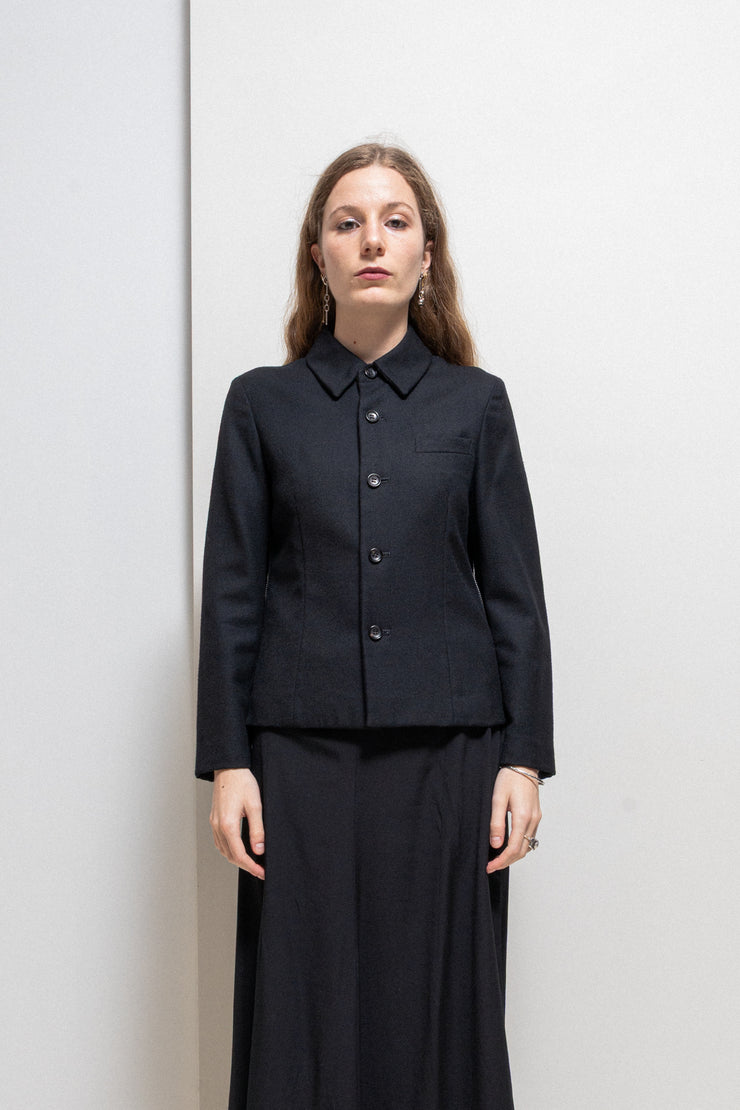COMME DES GARÇONS TRICOT - FW00 Button up wool jacket with side zippers