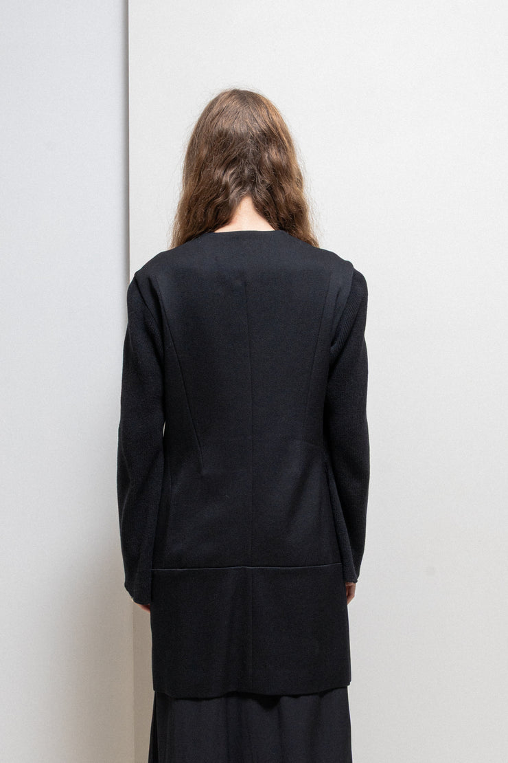 YOHJI YAMAMOTO Y’S - 90’s zip up wool jacket with knitted sleeves