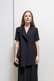 YOHJI YAMAMOTO - SS01 Gabardine wool jacket with voluminous pocket