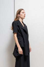 YOHJI YAMAMOTO - SS01 Gabardine wool jacket with voluminous pocket