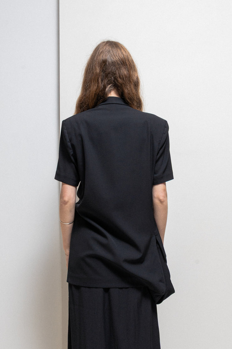 YOHJI YAMAMOTO - SS01 Gabardine wool jacket with voluminous pocket