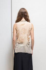 SHARE SPIRIT - Silk top with see through motifs and sequins