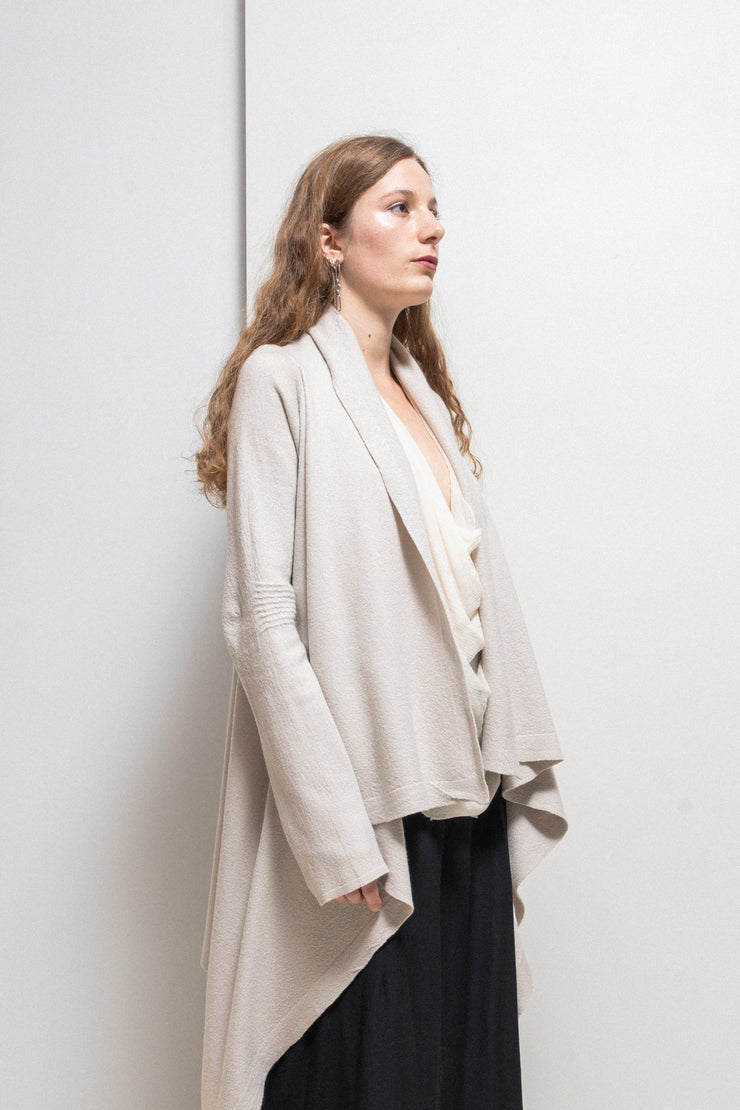 HUN RICK OWENS - 2008 100% cashmere pearl grey cardigan
