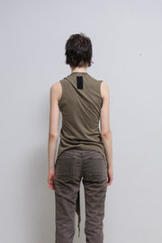 RICK OWENS SLAB - Swamp long swallowtail tank top