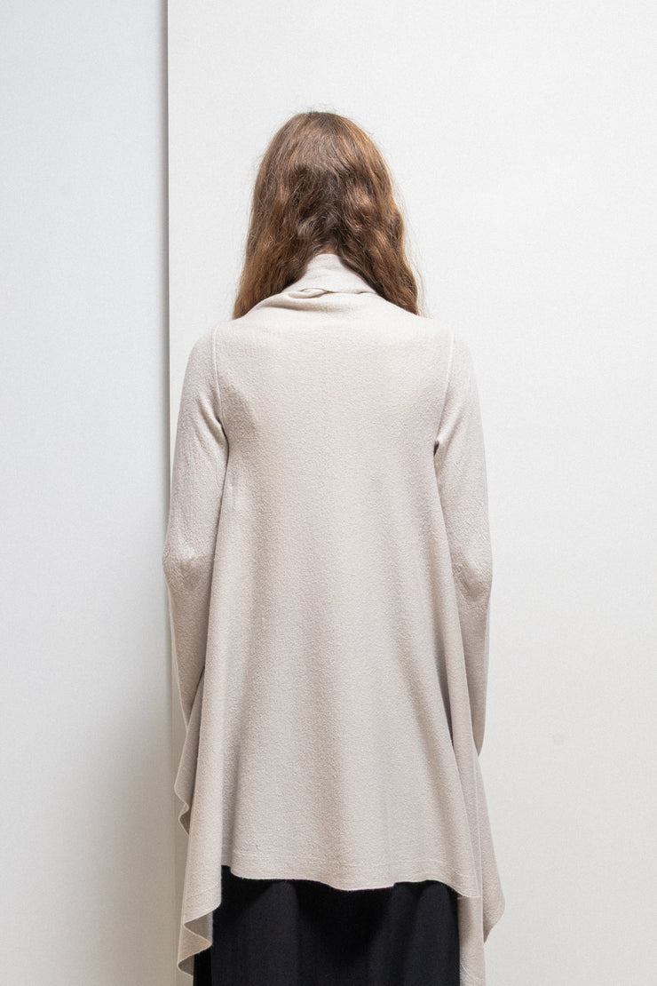 HUN RICK OWENS - 2008 100% cashmere pearl grey cardigan