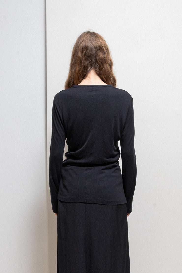 ANN DEMEULEMEESTER - SS02 Longsleeves top with chest darts