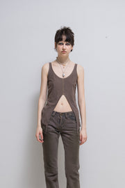 RICK OWENS SLAB - Dust cropped swallowtail top (sample)