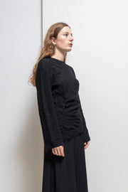 ANN DEMEULEMEESTER - Mid 90’s Mohair wool blend sweater with textured stripes and wide sleeves