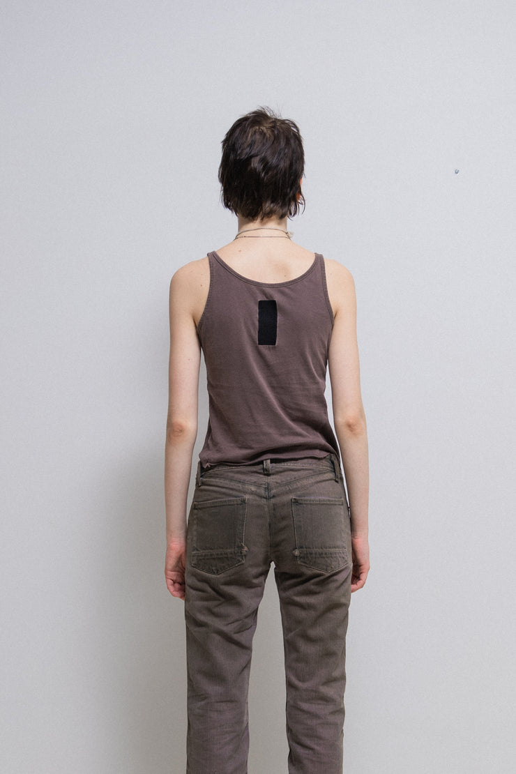 RICK OWENS SLAB - Pink brown cropped swallowtail top (sample)