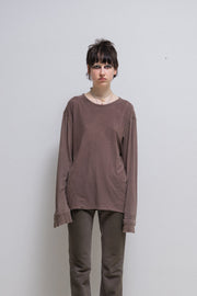 RICK OWENS SLAB - Faded mauve longsleeves top with buttoned cuffs (sample)