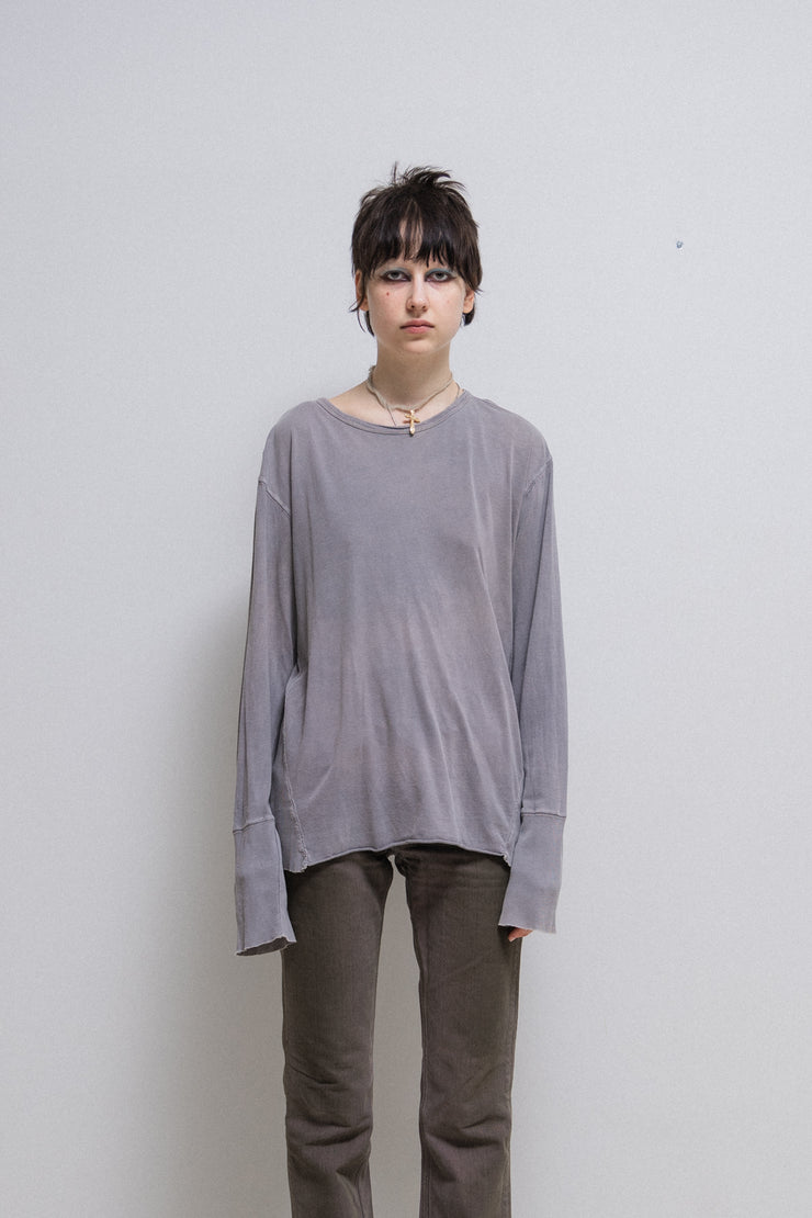 RICK OWENS SLAB - Pale grey washed longsleeves (sample)