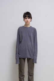 RICK OWENS SLAB - Purple longsleeves top with ribbed cuffs