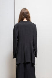 ANN DEMEULEMEESTER - Early 90’s fleece wool jacket with flared sleeves and inner button strap
