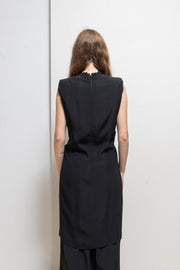 ANN DEMEULEMEESTER - 90’s Wool dress with padded shoulders