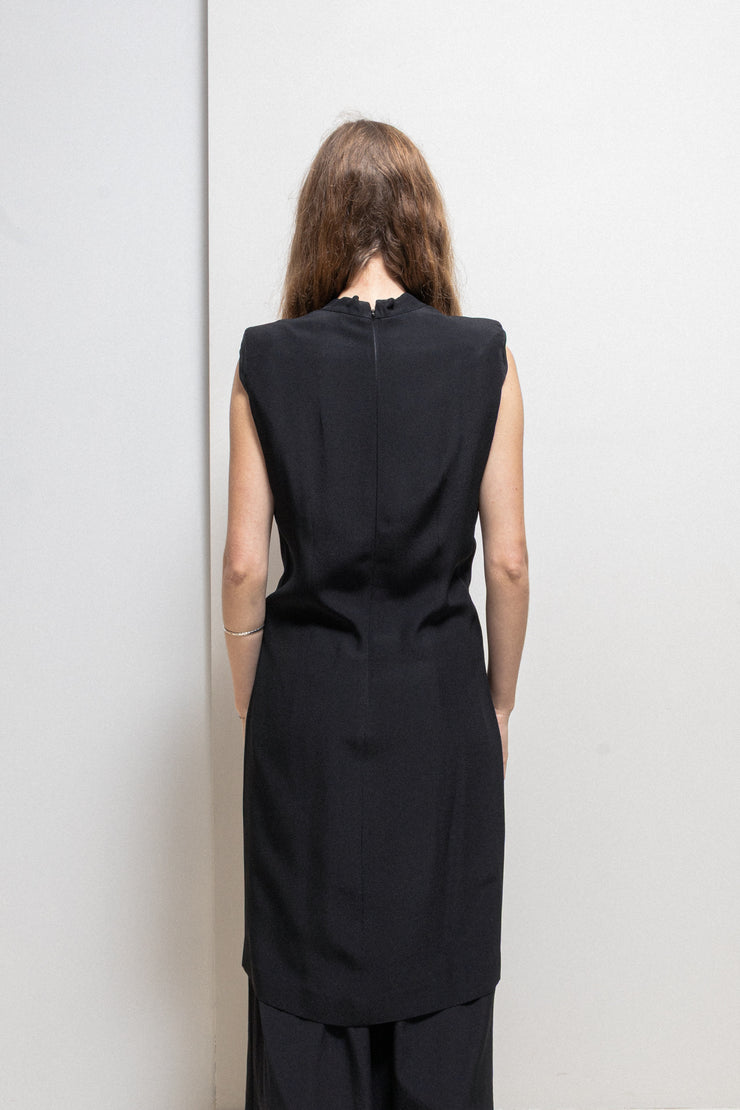 ANN DEMEULEMEESTER - 90’s Wool dress with padded shoulders