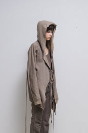 RICK OWENS SLAB - Dust open hoodie with loose straps (sample)