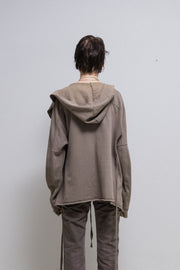 RICK OWENS SLAB - Dust open hoodie with loose straps (sample)