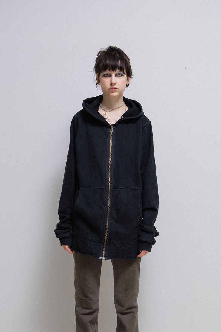 RICK OWENS SLAB - Black zip up hoodie (sample)