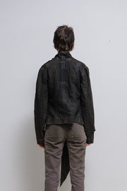 RICK OWENS SLAB - FW04 "Camo" washed denim jacket with a long side panel (PROTO)