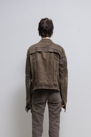 RICK OWENS SLAB - SS05 Bees wax and honey waxed trucker jacket (STAFF PROTO)