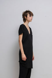 RICK OWENS - SS14 « VICIOUS » Silk blend elongated v neck tee