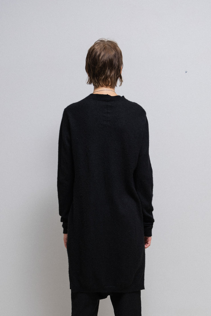 RICK OWENS - FW15 « SPHINX » 100% cashmere elongated sweater with side slits