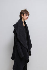 RICK OWENS - FW06 « DUSTULATOR » Thick alpaca wool cardigan with giant lapels