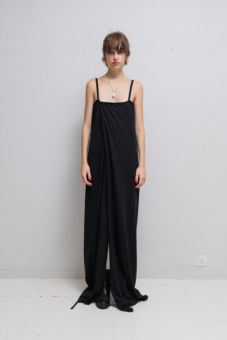 ANN DEMEULEMEESTER - SS23 KATHALENA Long cotton wrap dress with straps