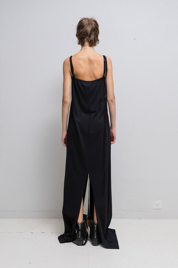 ANN DEMEULEMEESTER - SS23 KATHALENA Long cotton wrap dress with straps