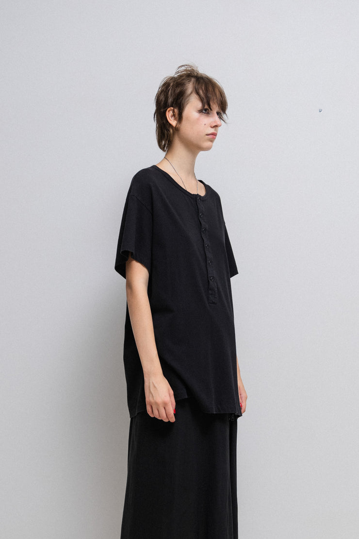 YOHJI YAMAMOTO POUR HOMME - SS20 Cotton top with buttoning details