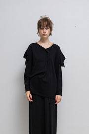 YOHJI YAMAMOTO - FW19 Cotton top with shoulder panels