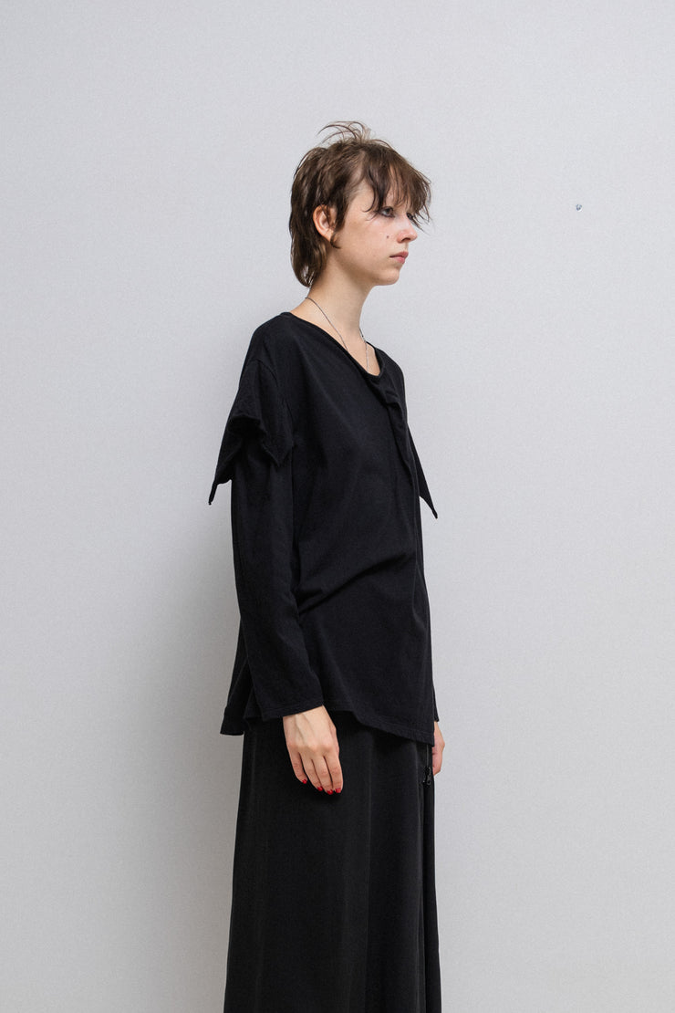 YOHJI YAMAMOTO - FW19 Cotton top with shoulder panels