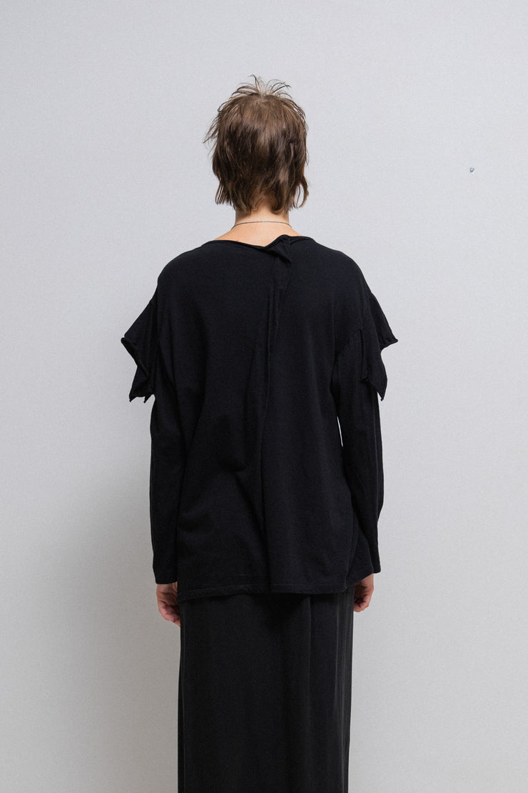 YOHJI YAMAMOTO - FW19 Cotton top with shoulder panels