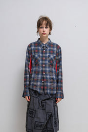 UNDERCOVER - SS05 « But Beautiful II » Cotton flannel shirt with front rips and side details