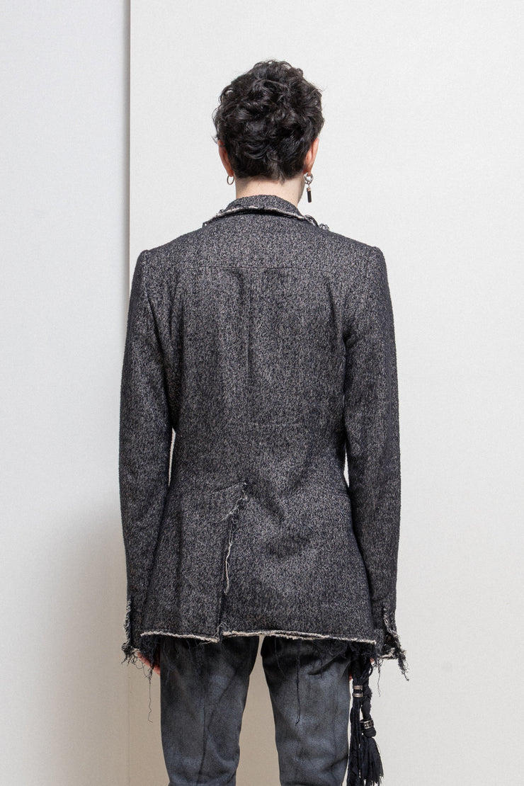 L.G.B - JK-2 Linen blend jacket with frayed edges – L'OBSCUR