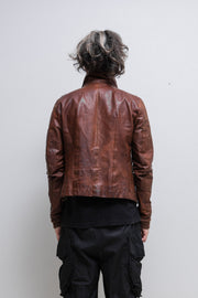 RICK OWENS - Horse leather jacket in blood colorway (~2007 textile sample)