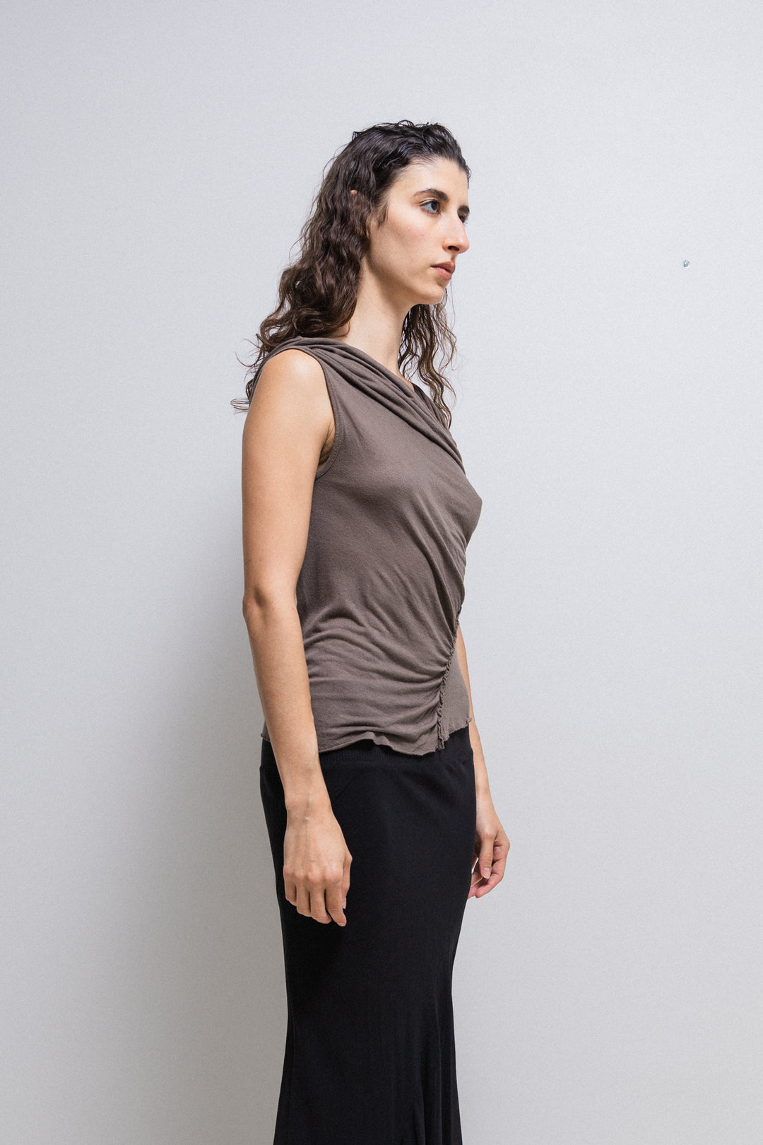 RICK OWENS - FW07 « EXPLODER » Draped top with asymmetric sleeves