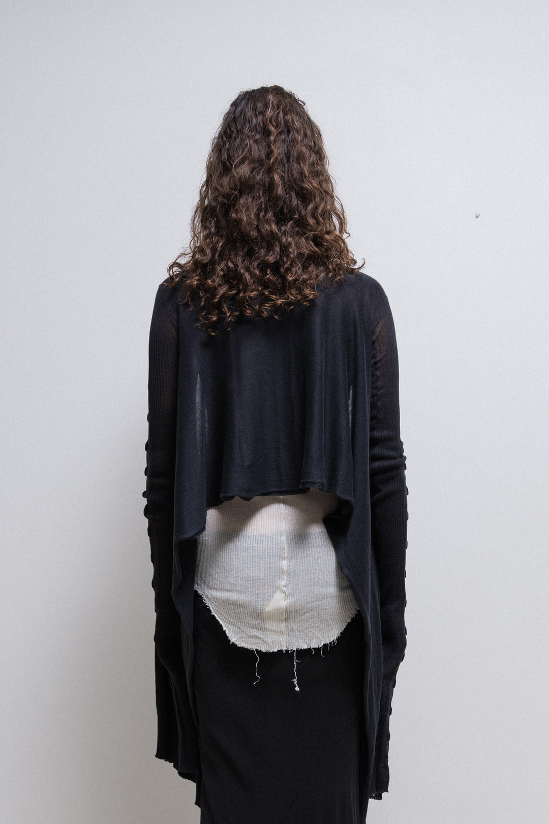 RICK OWENS - SS07 « WISHBONE » Cropped cardigan with extra long