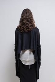 RICK OWENS - SS07 « WISHBONE » Cropped cardigan with extra long sides and textured sleeves