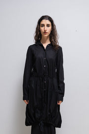 ANN DEMEULEMEESTER - SS07 Button up cotton shirt dress with adjustable straps