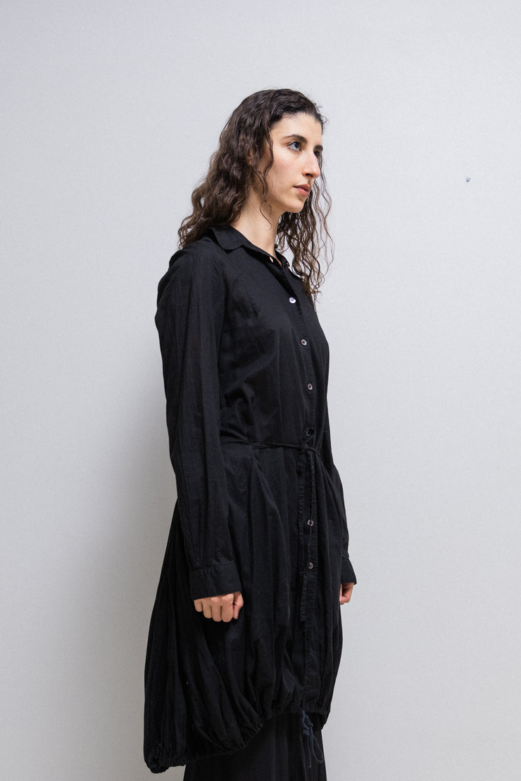 ann demeulemeester shirt dress Ann Demeulemeester Front Buttoned Shirt Dress In Black