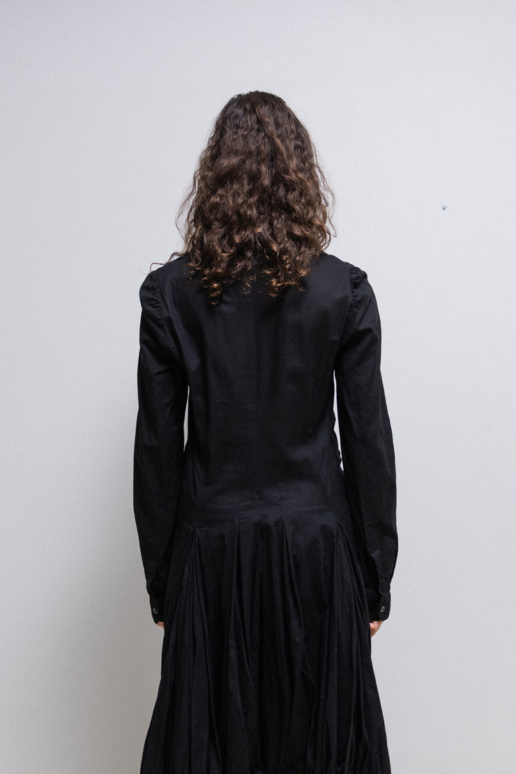 ANN DEMEULEMEESTER - SS07 Button up cotton shirt dress with adjustable straps