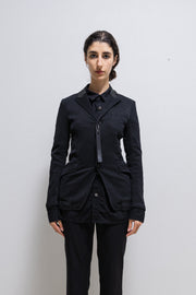 ISAMU KATAYAMA BACKLASH - Cotton linen jacket with leather details