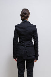 ISAMU KATAYAMA BACKLASH - Cotton linen jacket with leather details