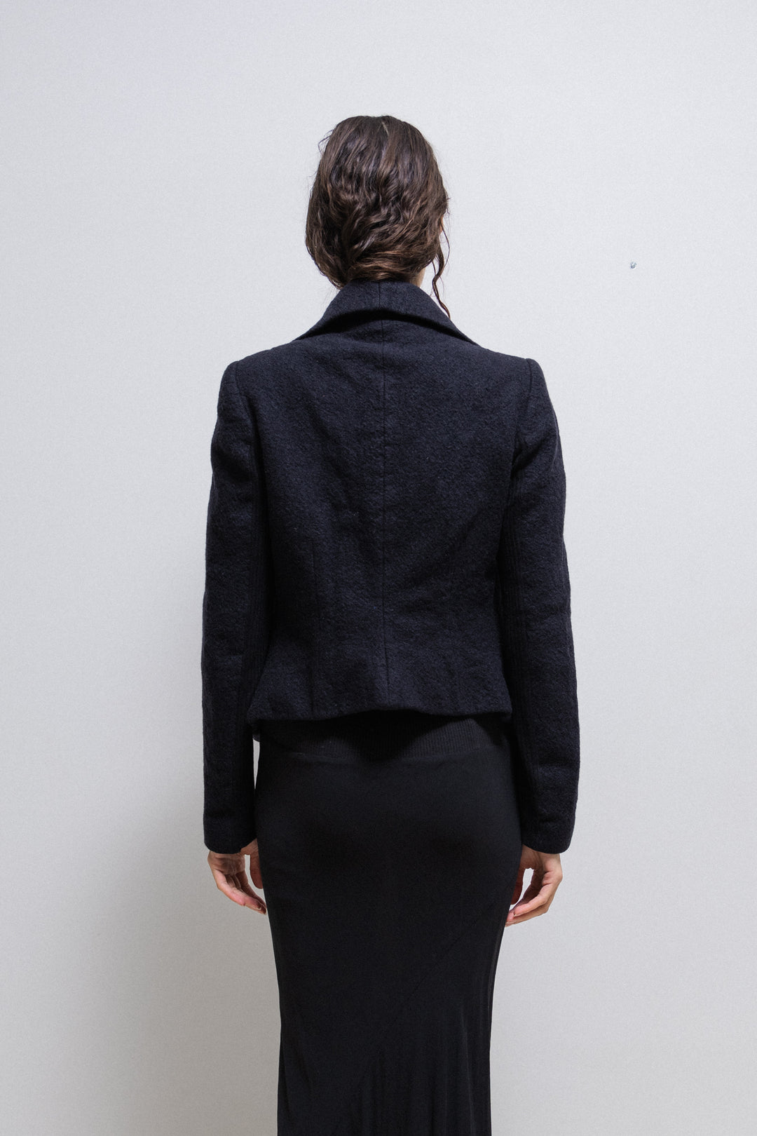 Rick Owens バラクラバ　F/W02 SPARROWS RICK OWENS - FW02 « SPARROWS » Virgin wool high neck jacket with